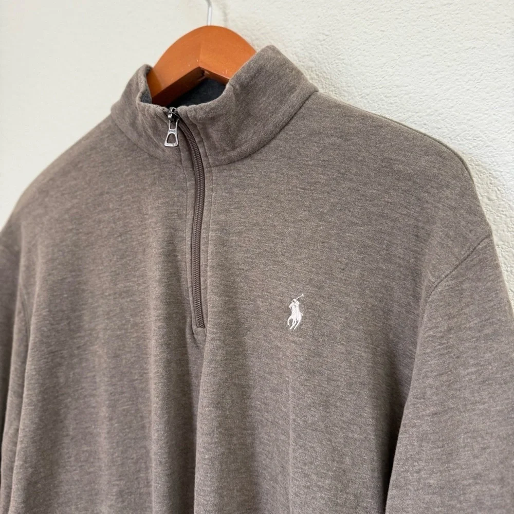 Brand New Polo Ralph Lauren Light Brown Zip-Up Sweater Pullover Men’s Size XL